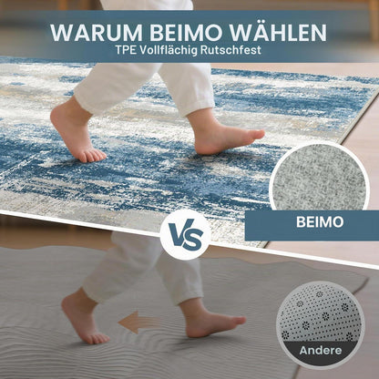 Moderner Waschbarer Teppich Blau 160x230 cm Rechteckig