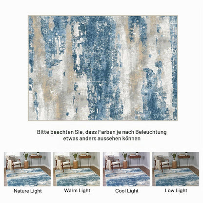 Moderner Waschbarer Teppich Blau 160x230 cm Rechteckig