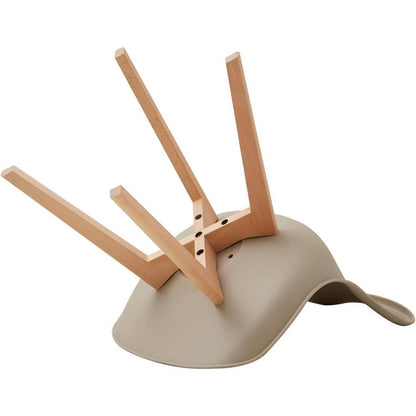 Runder Esstisch Set 120cm + 6 Stühle Dunkelbraun/Khaki