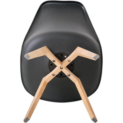 Runder Esstisch 120cm + 6 Stühle Dunkelbraun/Schwarz