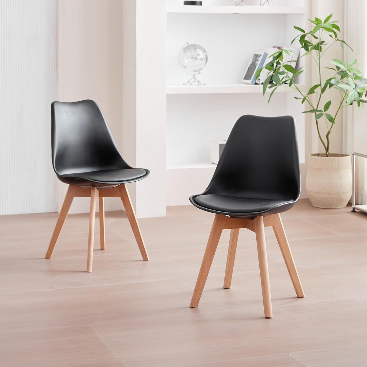 Runder Esstisch 120cm + 6 Stühle Dunkelbraun/Schwarz