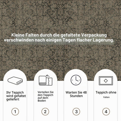 Vintage Teppich Wohnzimmer 300x400cm Hellbraun Rechteckig
