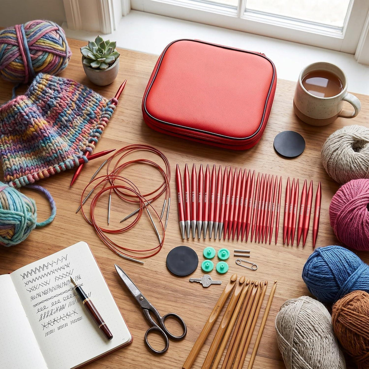Austauschbares Stricknadel-Set | 26-teilig mit Tasche