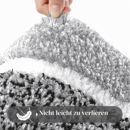 Rutschfester Badteppich Set 2-teilig Schwarz – Weich & Wasserabsorbierend