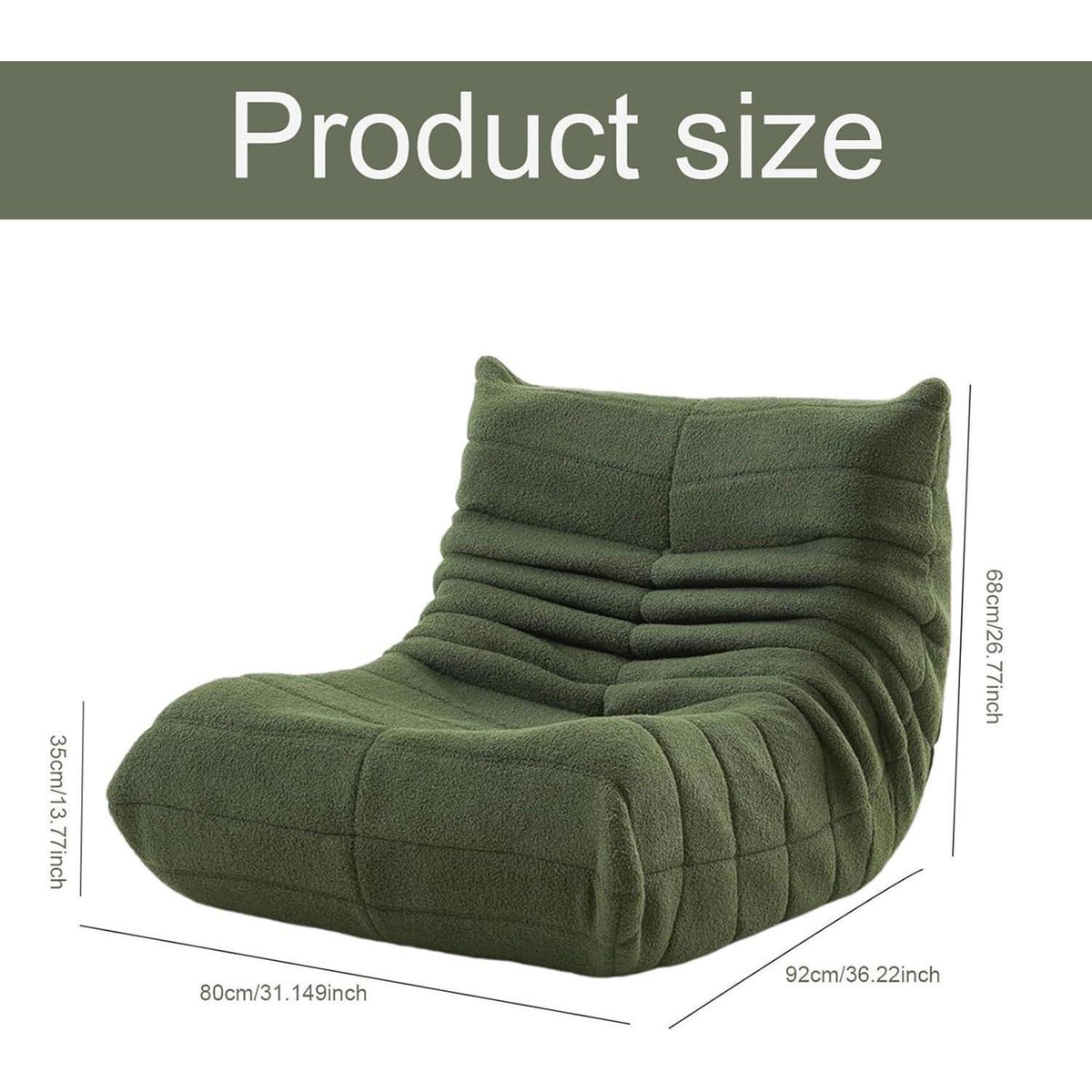 Bequemer Ecksitzsack – Lazy Sofa Grün für Wohnzimmer