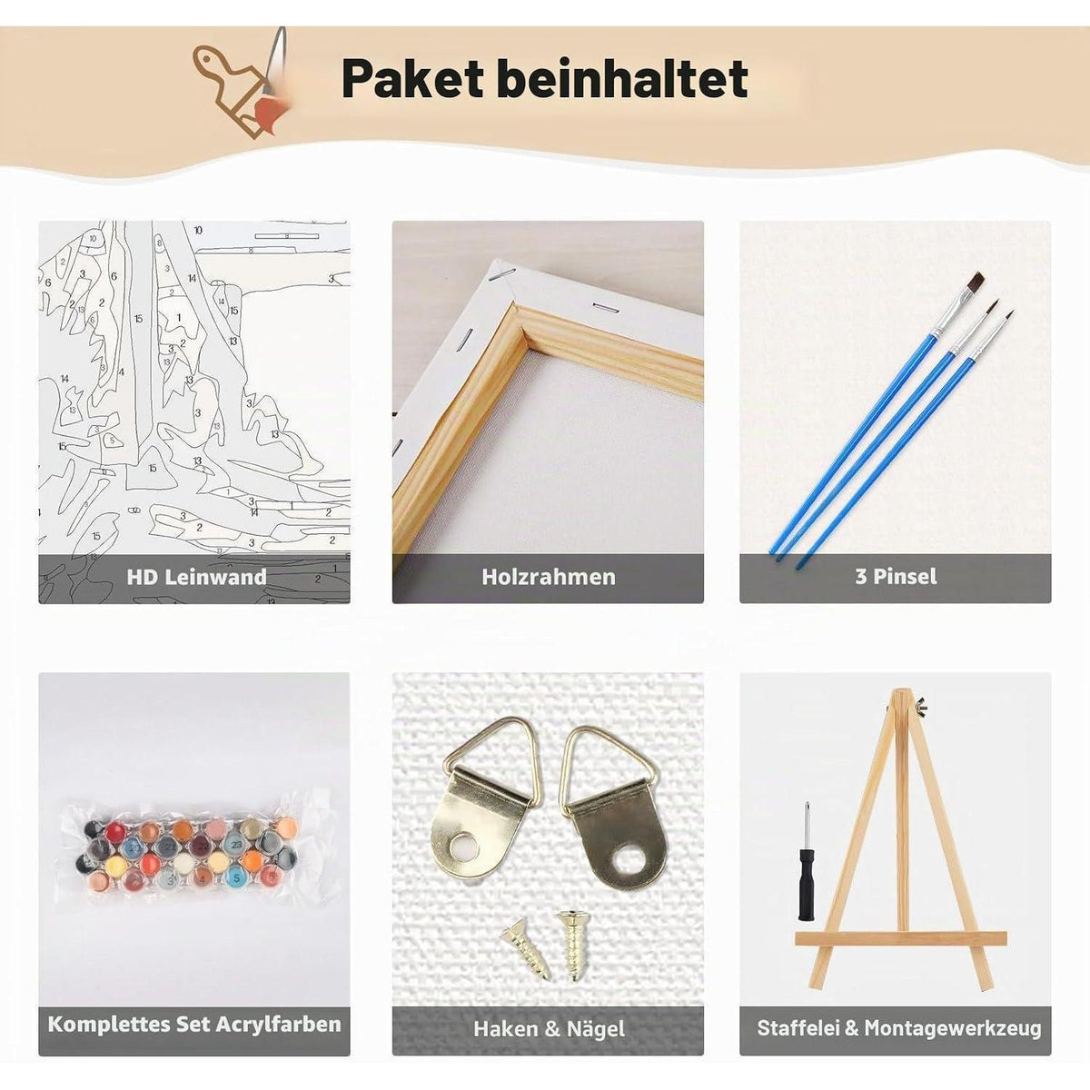 Malen nach Zahlen Landschaft mit Rahmen – DIY Ölgemälde Set