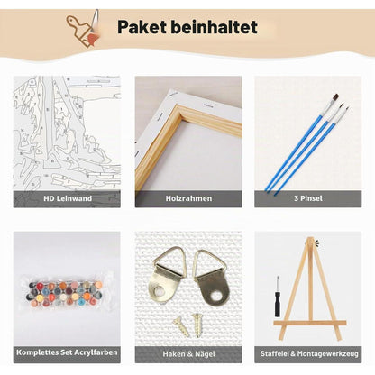 Malen nach Zahlen Landschaft mit Rahmen – DIY Ölgemälde Set