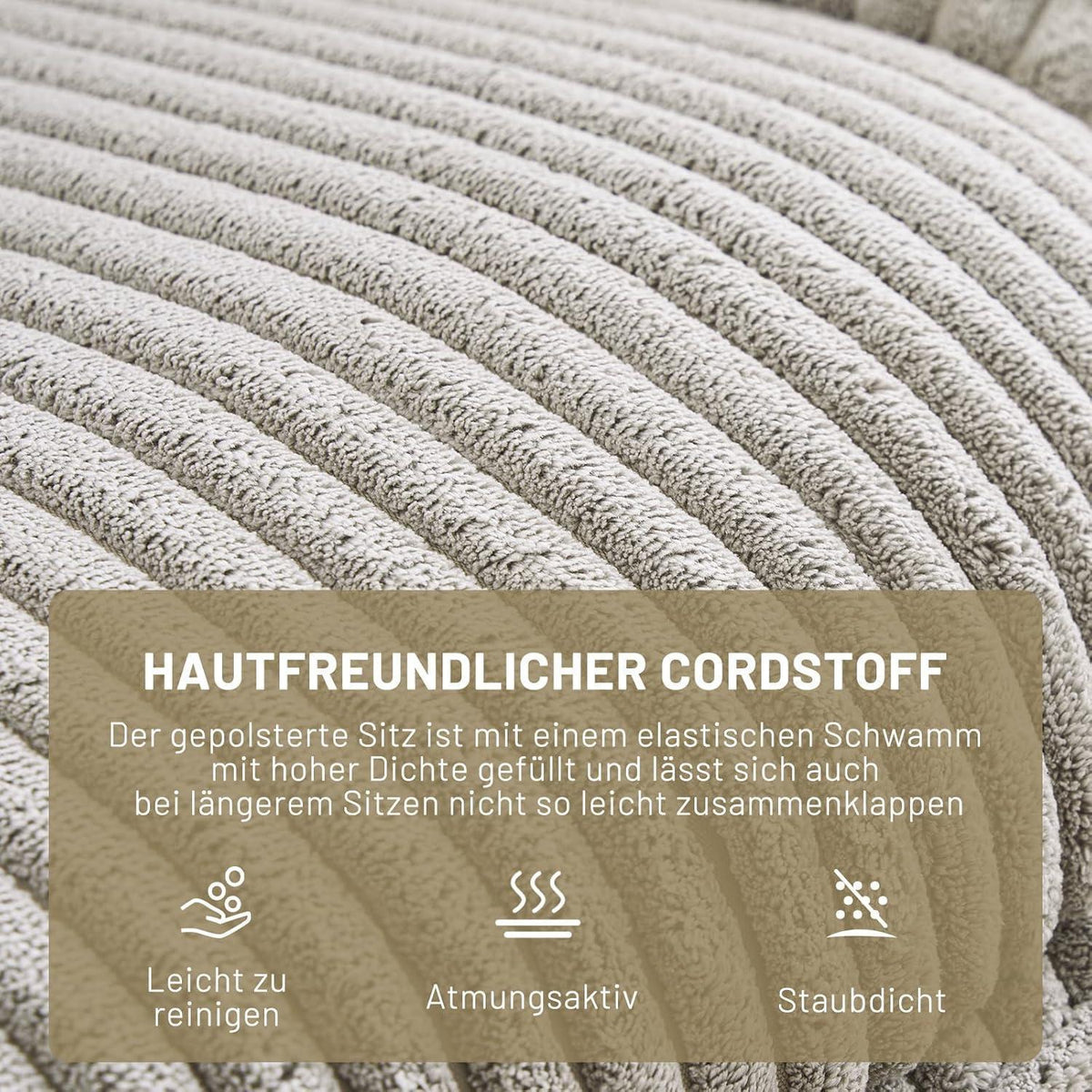 Loungesessel 360° Drehbar mit Abnehmbarem Kissen – Grau/Hellgrau