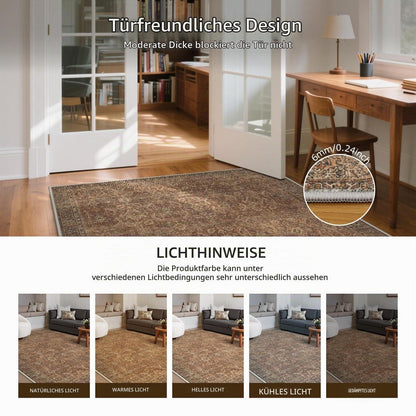 Vintage Läufer Teppich 80x300 cm Rotbraun Waschbar