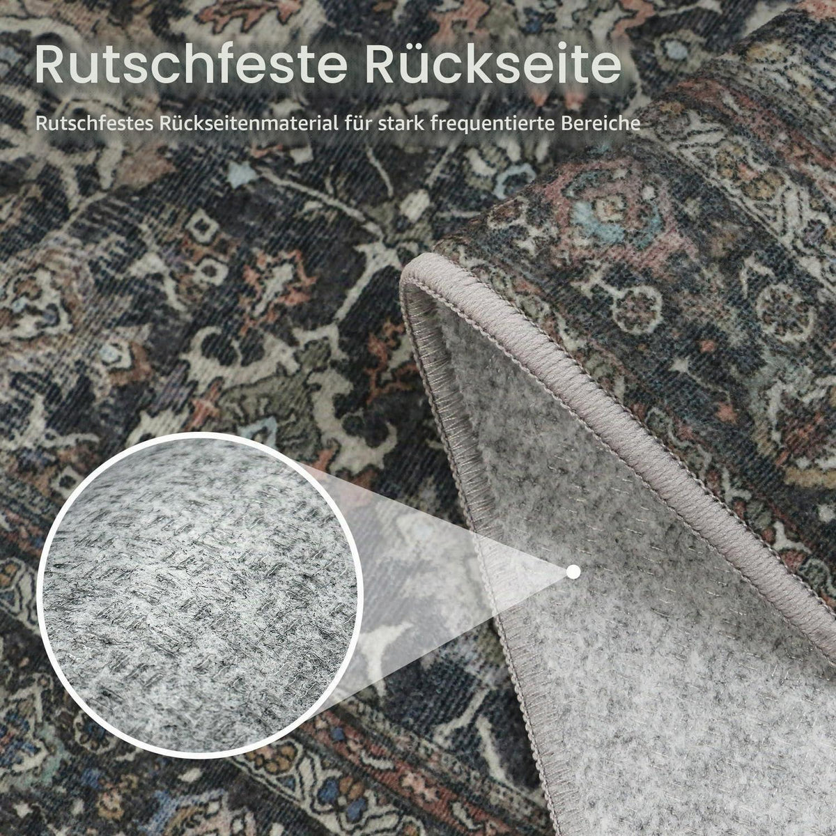 Vintage Teppich Wohnzimmer 160x230 cm – Grau-Braun