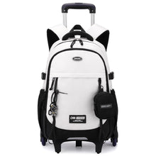 Schulrucksack mit Rollen für Jungen – Abnehmbarer Trolley & 6 Räder
