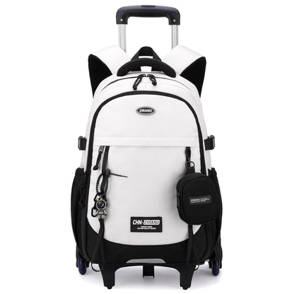 Schulrucksack mit Rollen für Jungen – Abnehmbarer Trolley & 6 Räder