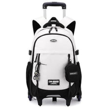Schulrucksack mit Rollen für Jungen – Abnehmbarer Trolley & 6 Räder