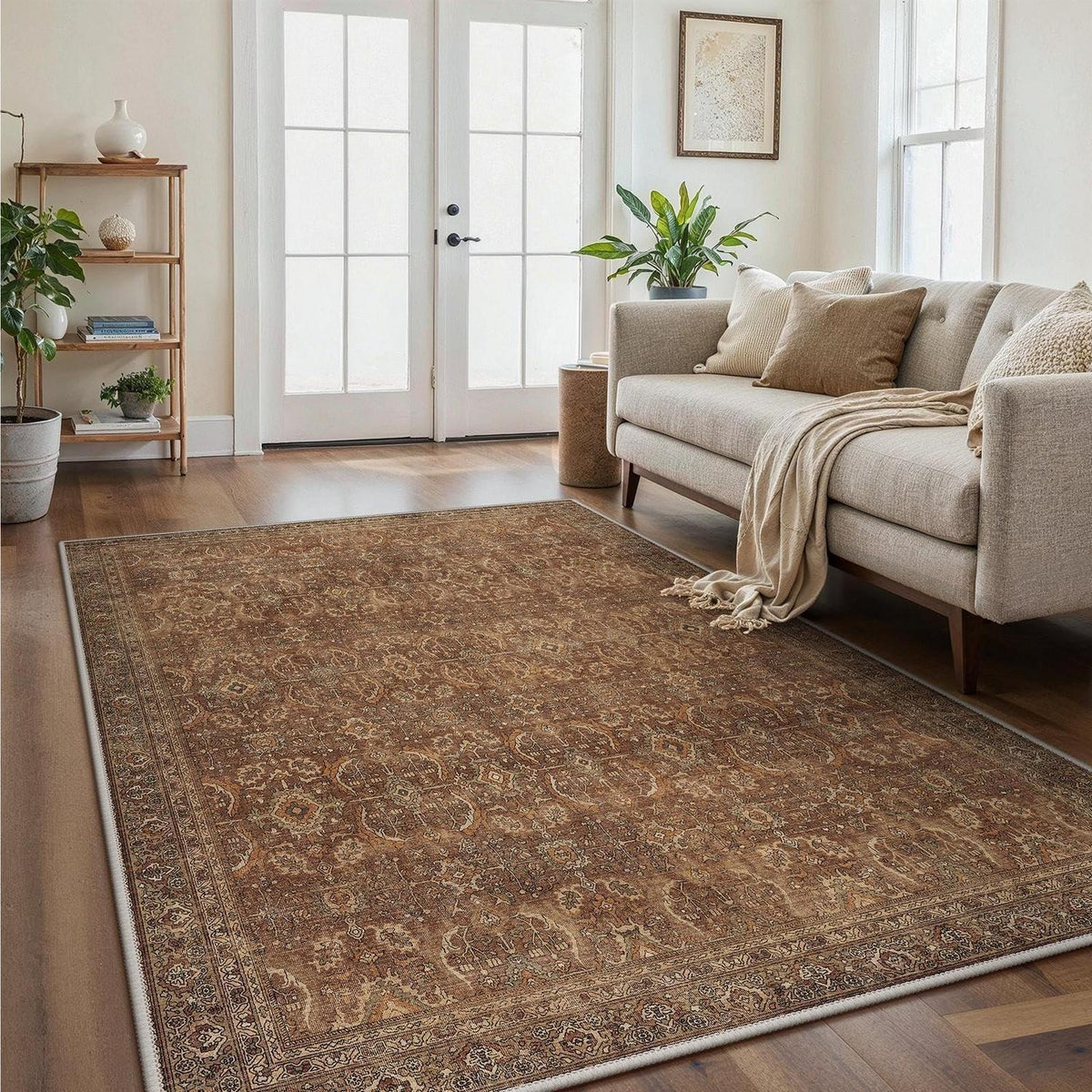 Vintage Teppich Wohnzimmer 160x230 cm Rotbraun