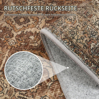 Vintage Teppich Wohnzimmer 160x230 cm Rotbraun