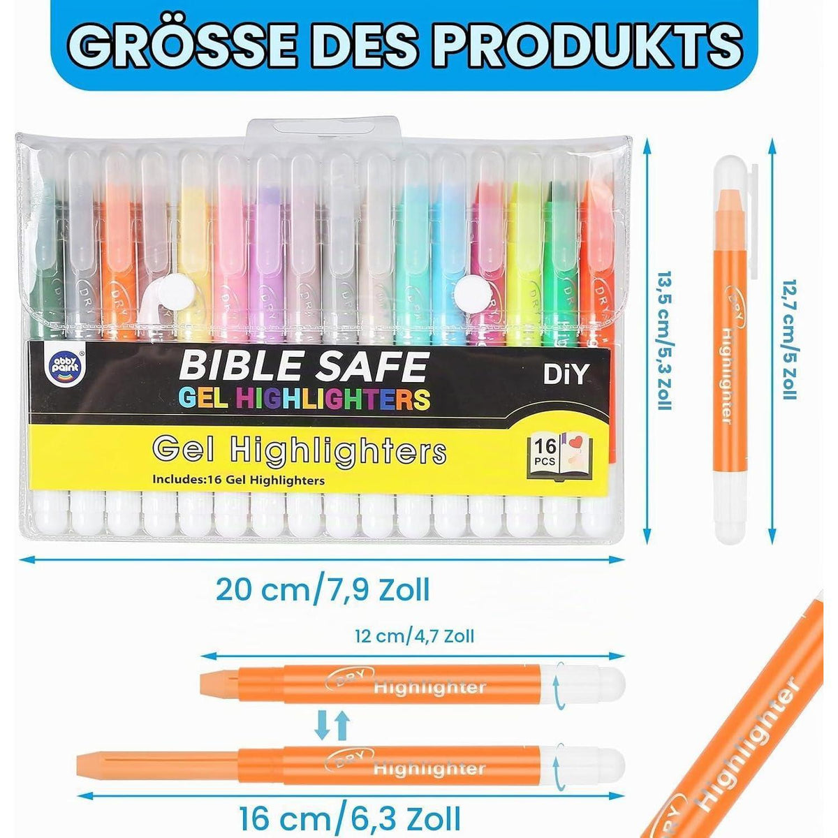 16er Set Bibel Textmarker | Gel Highlighters zum Markieren & Schreiben