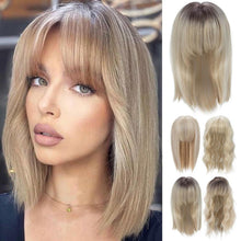 Hair Topper mit Pony – 35cm Balayage Blond Haarteil