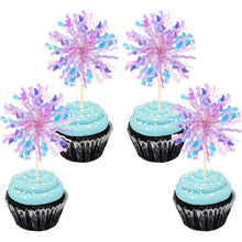 Feuerwerk Cupcake Toppers - 30 Stück Lila Partydeko