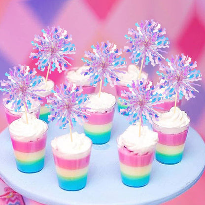 Feuerwerk Cupcake Toppers - 30 Stück Lila Partydeko