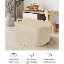 Faltbarer Wäschekorb 63L – Baumwolle, Geflochten, Beige