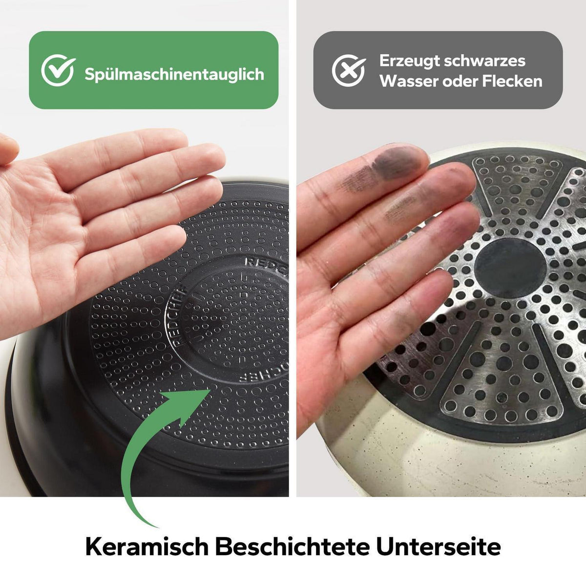 16-teiliges Topfset mit abnehmbaren Griffen – Antihaft-Keramik