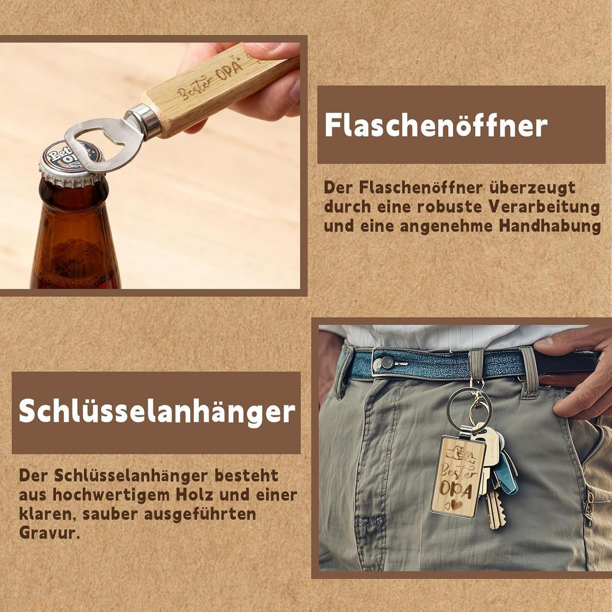 Opa Geschenkset: Zollstock, Bleistift & Co. in Geschenkbox