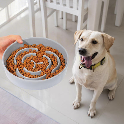 Antischlingnapf Keramik grau – Slow Feeder für Hunde