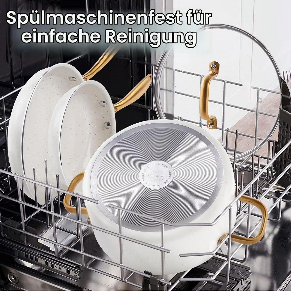 Induktions Kochgeschirr Set mit Antihaftbeschichtung & Kochutensilien