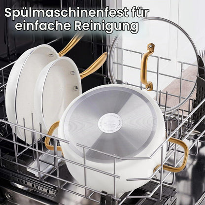 Induktions Kochgeschirr Set mit Antihaftbeschichtung & Kochutensilien