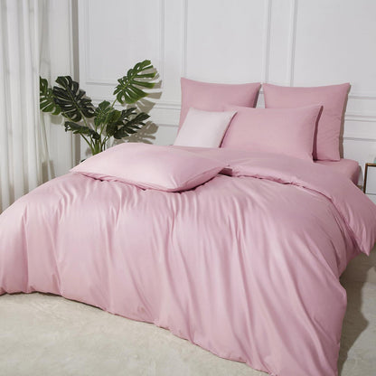 Baumwoll Bettwäsche Set 200x220 Rosa Altrosa Uni