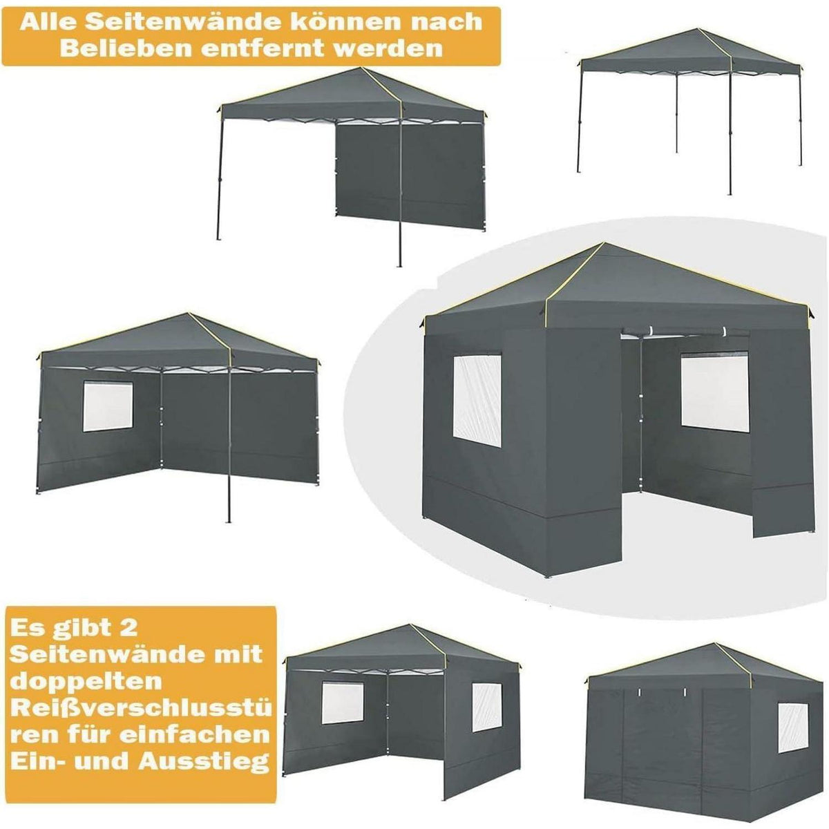 3x3 Pavillon Wasserdicht mit Seitenteilen – Garten & Camping