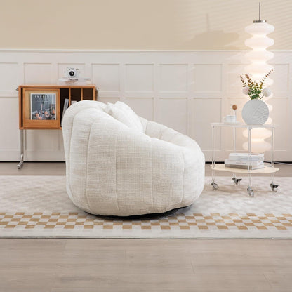 Zweisitzer Boneless Couch mit Memory Schaum – Beige Chenille