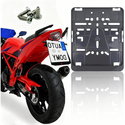Motorrad Kennzeichenhalter 180x200 mm, Schwarz Hochglanz