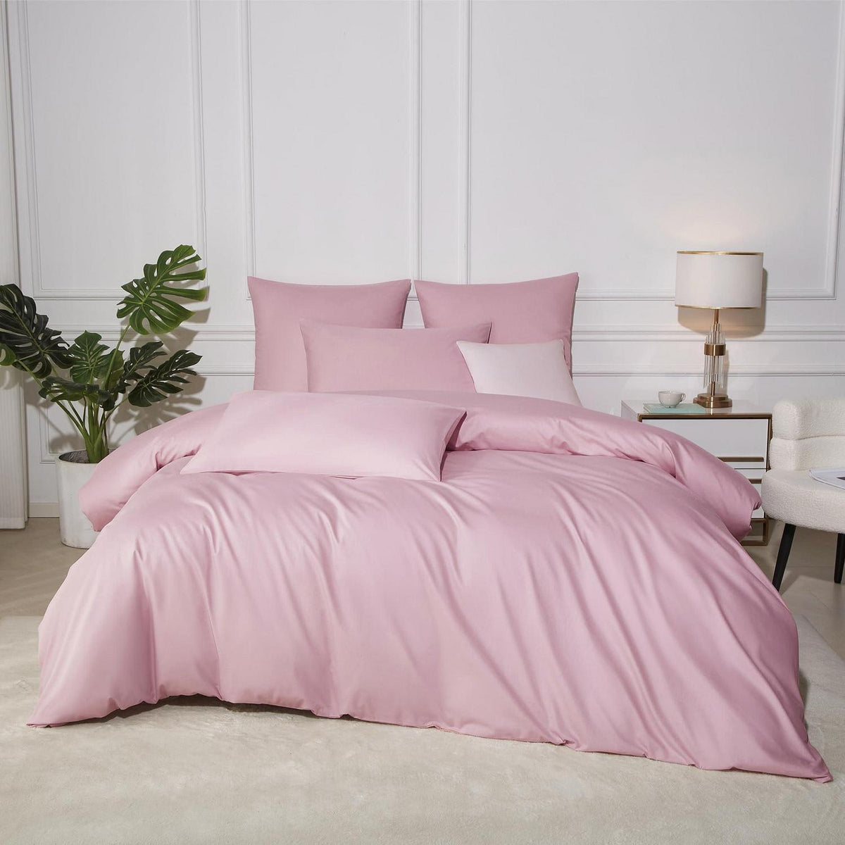 Bettwäsche-Set 135x200 Rosa Baumwolle 2-teilig
