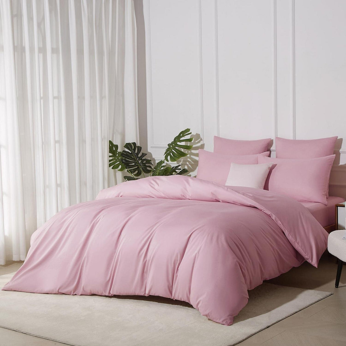 Bettwäsche-Set 135x200 Rosa Baumwolle 2-teilig