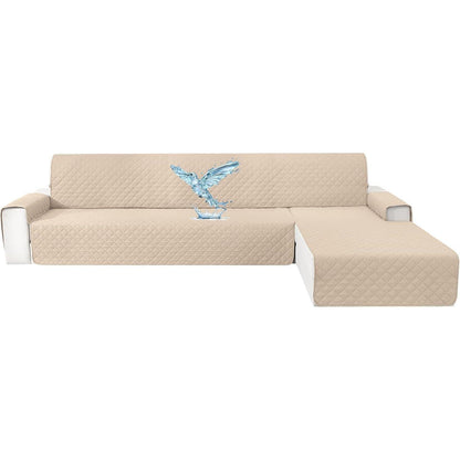 Wasserdichter L-Form Sofaüberwurf 4-Sitzer Beige