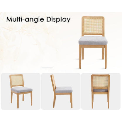 Vintage Esszimmerstühle 2er Set Grau Beige