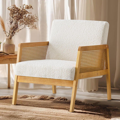 Ohrensessel Bouclé Weiß – Bequemer Relaxsessel für Wohnzimmer
