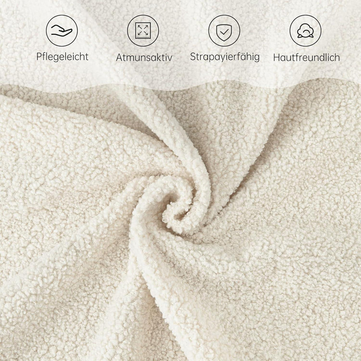 Ohrensessel Bouclé Weiß – Bequemer Relaxsessel für Wohnzimmer
