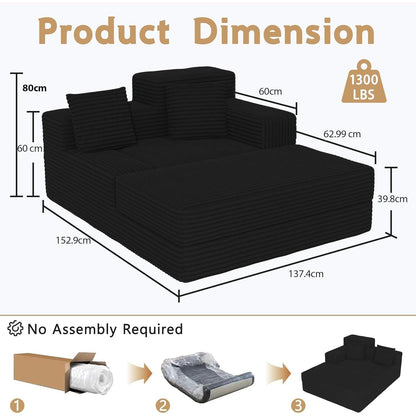Schlafsofa Cord – Bequemes Schlafsessel für Wohnzimmer & Gästezimmer