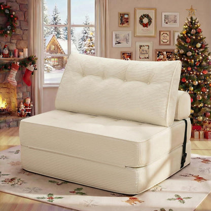 Faltbares Schlafsofa 3-in-1 – Schlafsessel & Sitzsack Beige