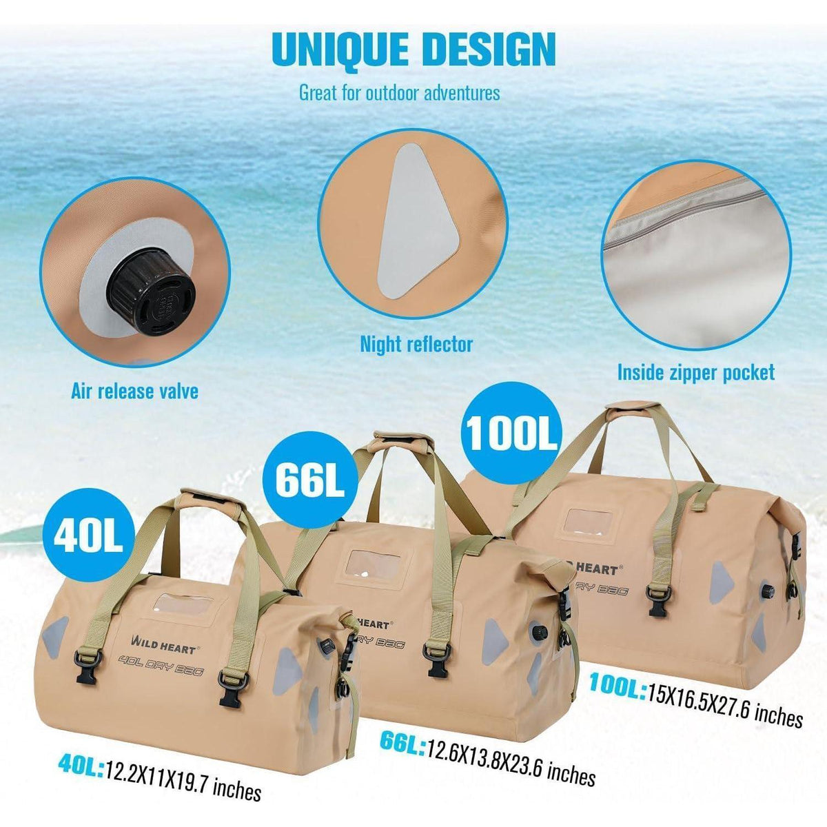 Wasserdichte Reisetasche 66L für Motorrad & Outdoor