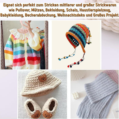 Rundstricknadel Set Edelstahl 9 Größen 2,5-10mm 60cm