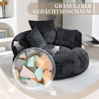 Boneless Lounger Sitzsack Sofa | Gaming & Entspannung | Schwarz