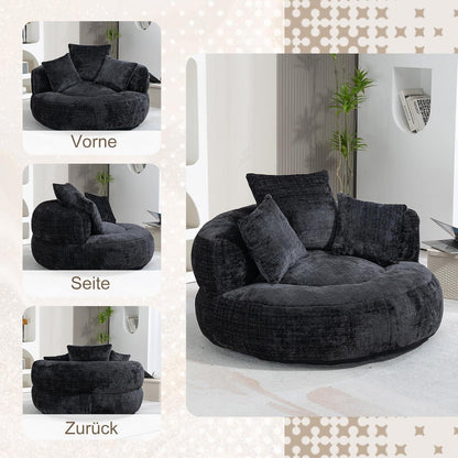 Boneless Lounger Sitzsack Sofa | Gaming & Entspannung | Schwarz