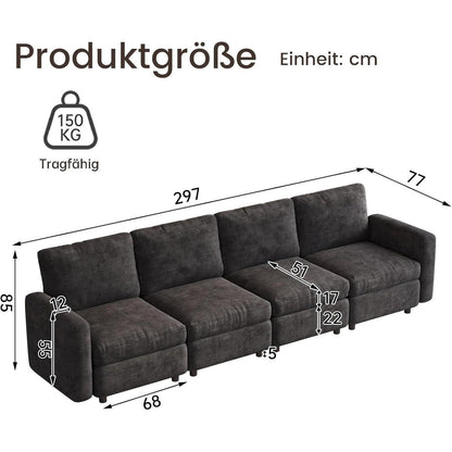Modulares Sofa Dunkelgrau mit Schlaffunktion – Bequeme Eckcouch