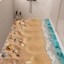 Rutschfeste Duschmatte 75x120cm mit Marinemuster & Ablaufloch