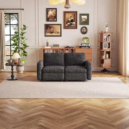 Modulares Sofa Dunkelgrau mit Schlaffunktion – Bequeme Eckcouch