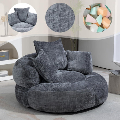 Lazy Sitzsack Sofa mit 3 Kissen – Grau