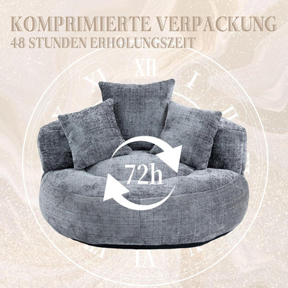 Lazy Sitzsack Sofa mit 3 Kissen – Grau